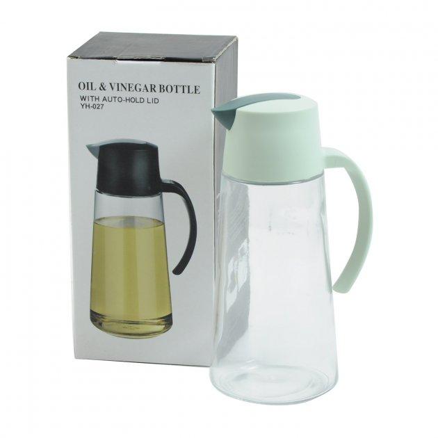 Скляний Диспенсер з дозатором для оцту, оливкової та соняшникової олії, фото 1