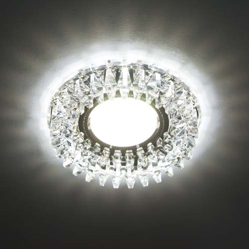 Встраиваемый светильник ночник с LED лентой для спальни Feron CD2540 прозрачный серый - фото 2 - id-p1682108141