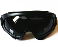 Защитные очки маска, тактические горнолыжные очки затемненные стекла для стрельбы черные закрытого типа