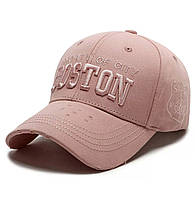 Кепка Бейсболка Boston (Бостон) с изогнутым козырьком Розовая 2, Унисекс WUKE One size