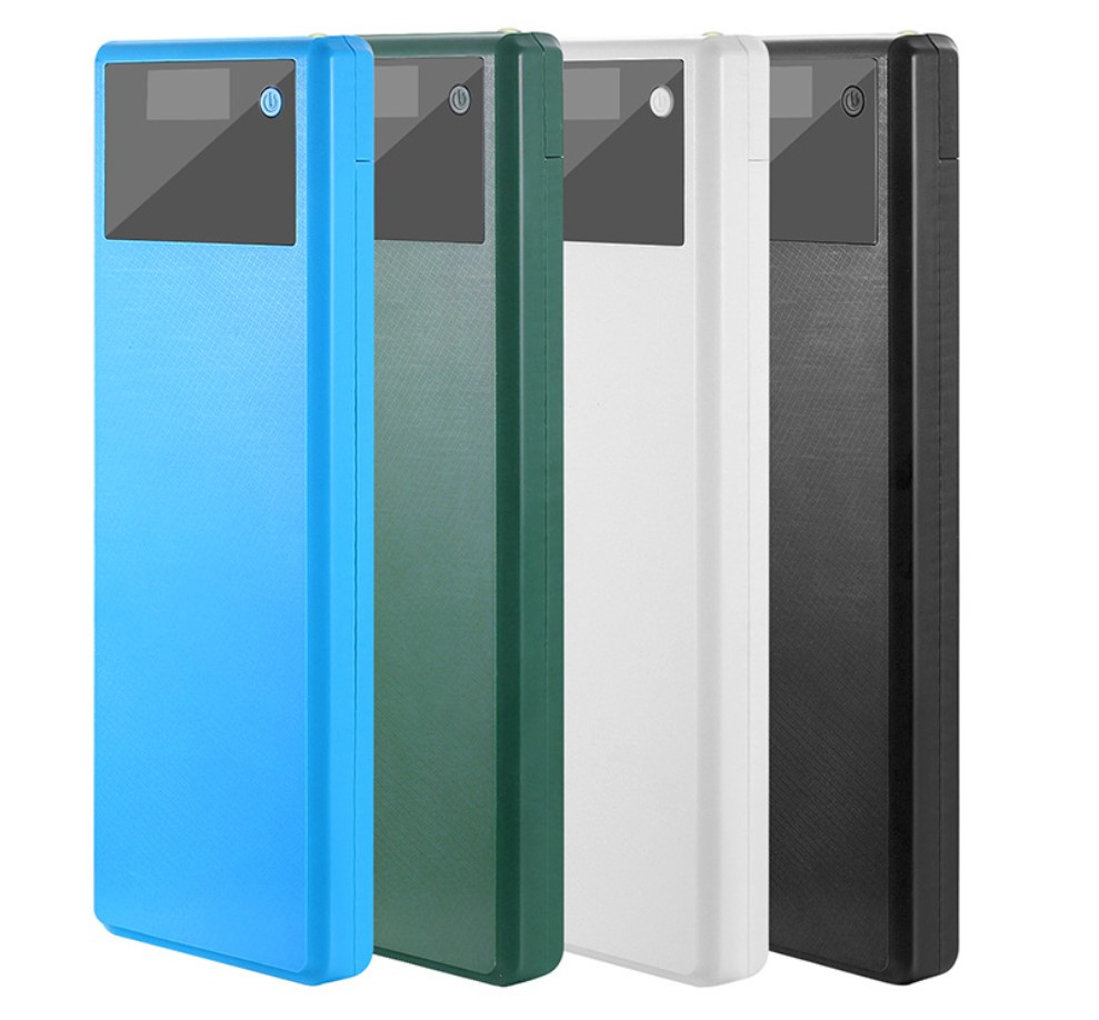 Power bank 10 акумулятора 18650 2хUSB+microUSB+Type-C 3 А LCD екран,QC 3.0 швидке заряджання (без