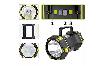 Ліхтар прожекторний світлодіодний акумуляторний TG-TZ02001 LED XM-L T6 USB, фото 3
