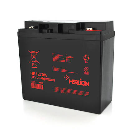 Акумуляторна батарея MERLION HR1270W, 12V 20Ah (181 х 77 х 167 (167)), Q4, фото 1