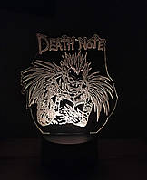 3d-светильник Аниме Death Note Блокнот смерти, 3д-ночник, несколько подсветок (на пульте)