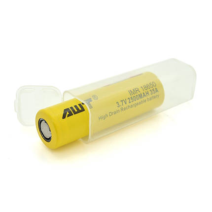 Акумулятор 18650 Li-Ion AWT високострумовий, 2500 мАг, 35А, BOX 2 шт в упаковке,цена за единицу, фото 1