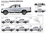 Молдинги на двері для SsangYong Musso Pick-up Q200 2018+, фото 8