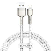 Кабель BASEUS Lightning Cafule Series Metal Data Cable |1M, 2.4A| (CALJK-A05) white