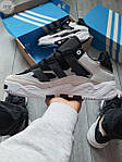 Чоловічі кросівки Adidas Niteball White/Black/Grey (білі з чорним) стильні кроси 721TP Адідас топ, фото 7