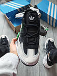 Чоловічі кросівки Adidas Niteball White/Black/Grey (білі з чорним) стильні кроси 721TP Адідас топ, фото 4