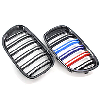 Решітка ноздрі BMW (БМВ) 7 series (F01, F02) 2008-2015 Глянець 2 ребра M-color, фото 4