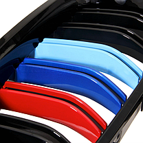 Решітка ноздрі BMW (БМВ) 7 series (F01, F02) 2008-2015 Глянець 2 ребра M-color, фото 5