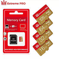 Карта памяти Extreme PRO memory CARD 128GB microSD Class 10 + SD-adapter микро сд 128 гигабайт High Speed 80