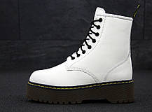 Жіночі зимові черевики Dr. Martens JADON White Black / Доктор Мартінс Жадон білі шкіряні біле хутро 37-40, фото 6