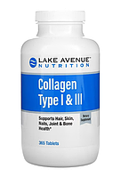 Lake Avenue Hydrolyzed Collagen Type I & III 365 tabs