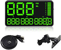 Автомобільний GPS спідометр HUD C90 (Екран 5,5 дюймів, Цифровий універсальний 12-24V)