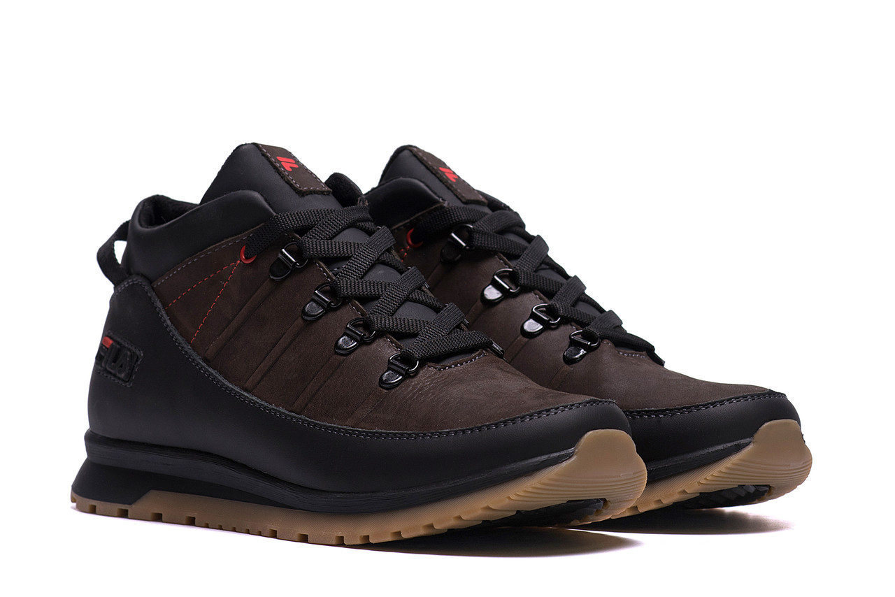 Чоловічі шкіряні зимові кросівки Fila Brown Classic Коричневі