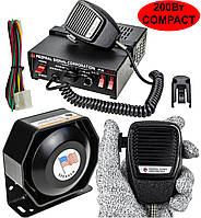 Спецсигнал СГУ 12v 200w "FEDERAL SIGNAL CJB-100W" (Рупор COMPACT, мікрофон, блок 8 мелодій)