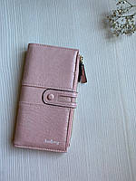 Лаковый кошелек- портмоне Baellerry из эко кожи розового цвета
