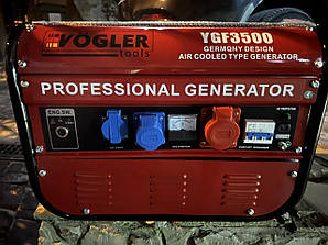 Генератор бензиновий Vogler YGF3500 3-фазний, 3,5 кВт Германський З колесиками