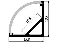 Угловой профиль для светодиодной ленты 16х16 мм LED профиль угловой с рассеивателем
