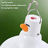 Автономна LED-лампа на акумуляторах для кемпінгу, туризму, відпочинку на природі пікніка, риболовлі, намети, фото 3