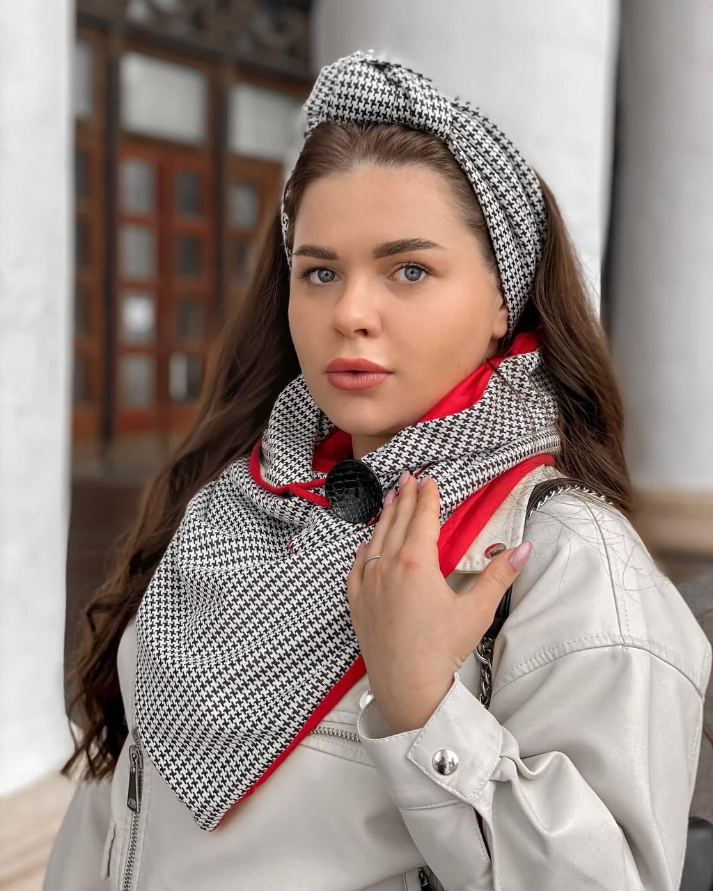 Трикотажний шарф, хустка, шарф-кольє, шарф-чокер, хустка на шию, фото 1