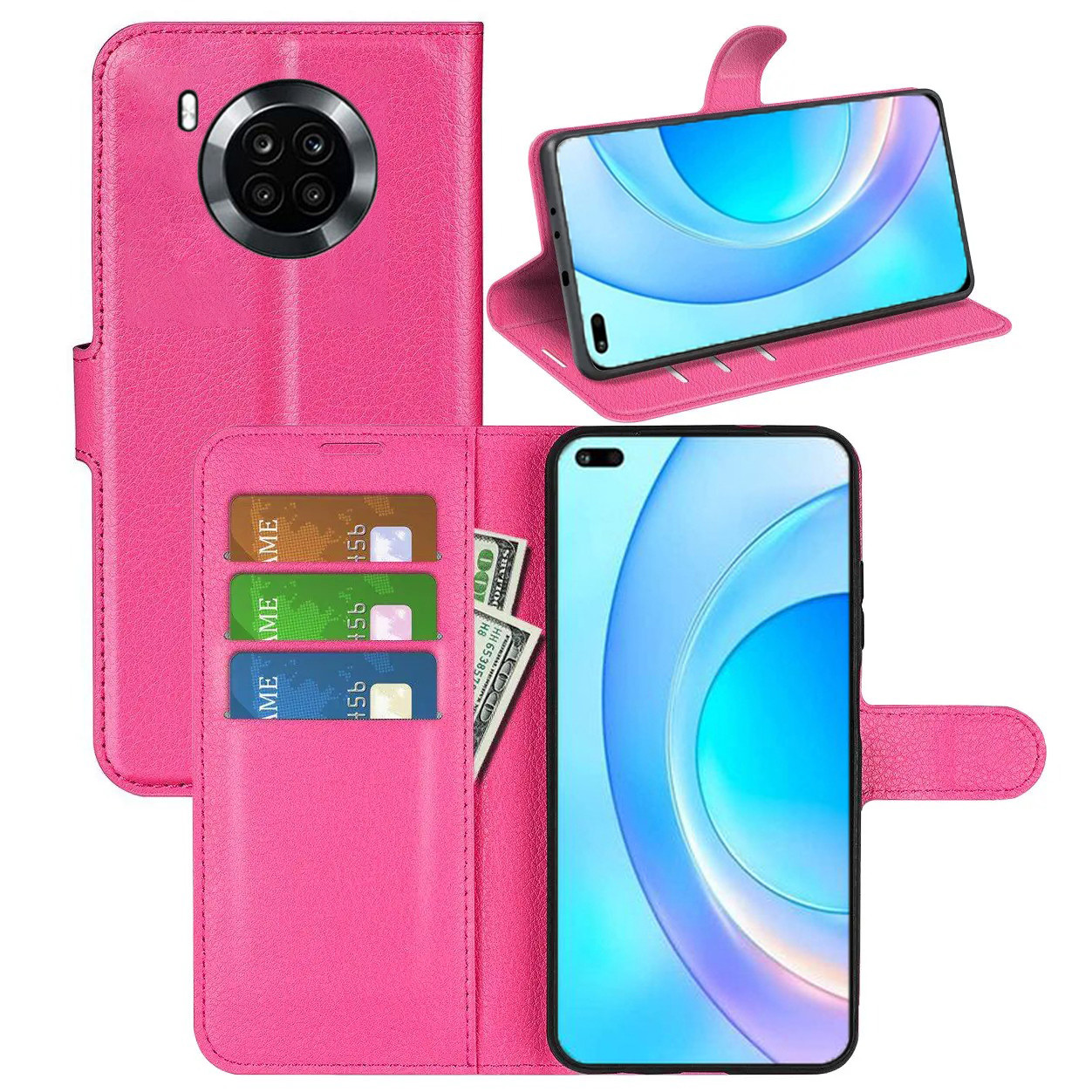 Чохол-книжка Litchie Wallet для Huawei Nova 8i / Honor 50 Lite Rose