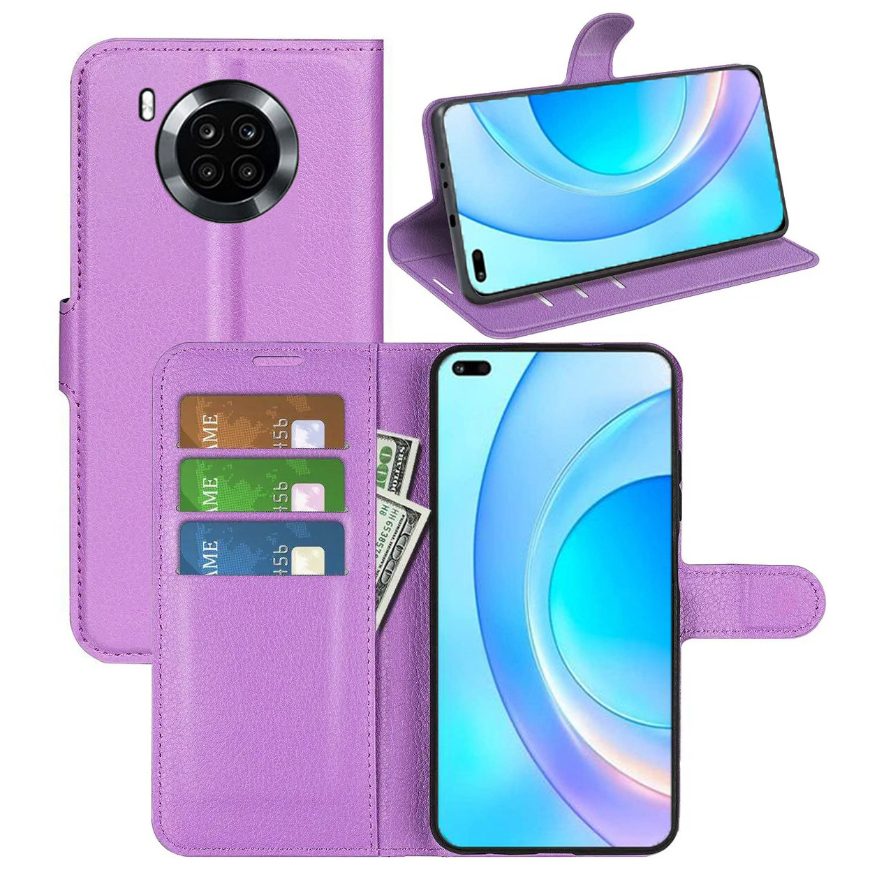 Чохол-книжка Litchie Wallet для Huawei Nova 8i / Honor 50 Lite Violet
