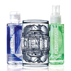 Мастурбатор Fleshlight Quickshot Vantage Value Pack: змазка і засіб для чищення