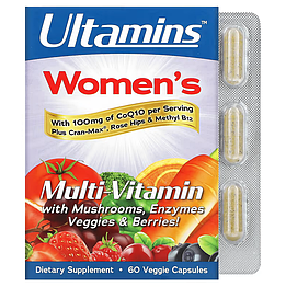 Вітаміни Women's Multivitamin with CoQ10 Mushrooms Enzymes Veggies & Berries Ultamins 60 капсул