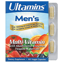 Вітаміни Men's Multi-Vitamin with CoQ10 Mushrooms Enzymes Veggies & Berries Ultamins 60 капсул