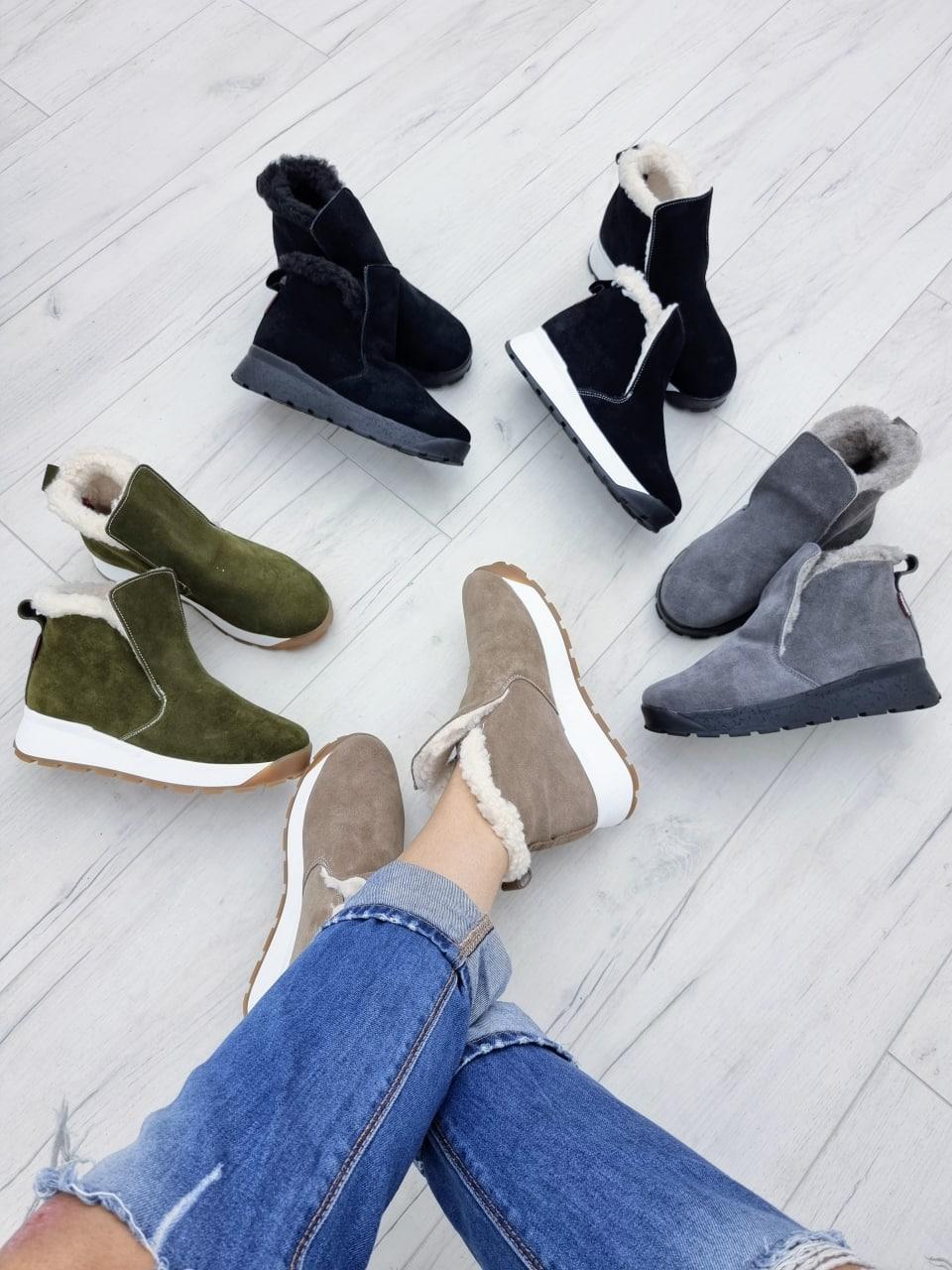 Жіночі замшеві черевики хайтопи 77/3, фото 1