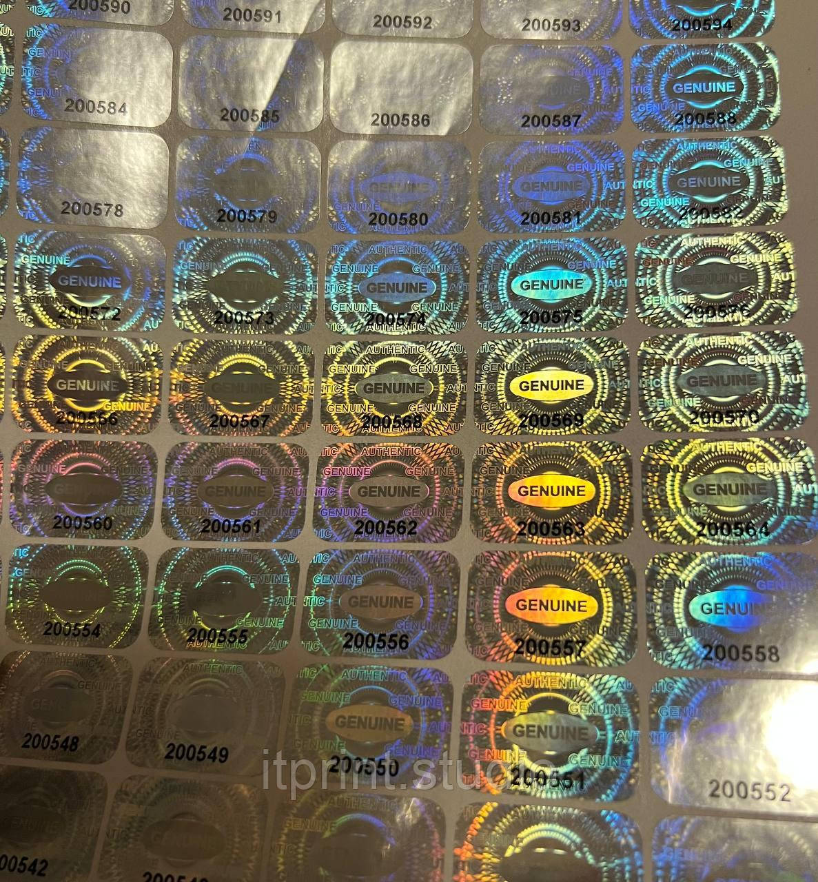 Прямокутна GENUINE з номерами 24*16 мм