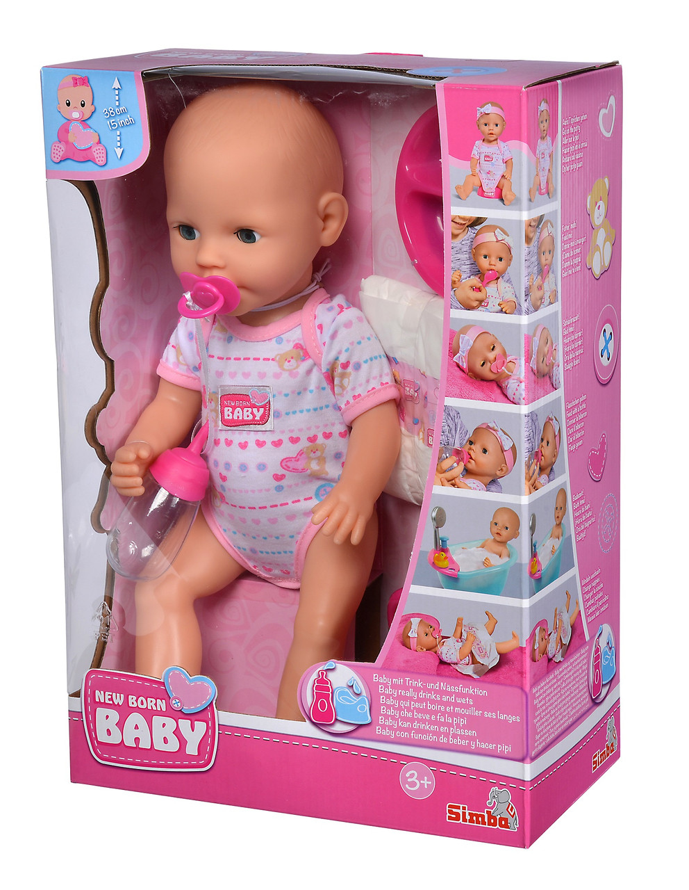 Пупс New Born Baby, Пупс NBB, кукольный набор Simba, 38см, 3+ | 5032533 - фото 3 - id-p1697318646