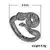 Срібляста каблучка у формі змії символ відродження гримуча змія регульована SnakeRebirth471, фото 4