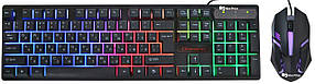 USB провідна комп'ютерна клавіатура + мишка UKC HK-6300TZ з RGB підсвічуванням (6944)