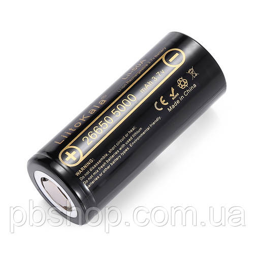 Акумулятор LiitoKala 26650 Li-ion 3.7В 5000мАг 20А, Lii-50A, фото 1