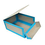 Короб архівний з відкидною кришкою, горизонтальний, 350х270х170 мм, окантовка з коленкору, фото 3