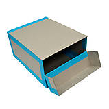 Короб архівний з відкидною кришкою, горизонтальний, 350х270х170 мм, окантовка з коленкору, фото 2