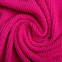 Тканина трикотаж біфлекс фактурний гофрований жатка яскраво-рожева