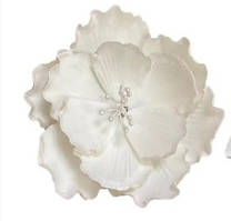 Цукрова прикраса квітка "Камелія із сріблом (1шт)