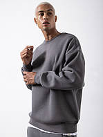 Мужской свитшот на флисе Oversize - серый 1653 S