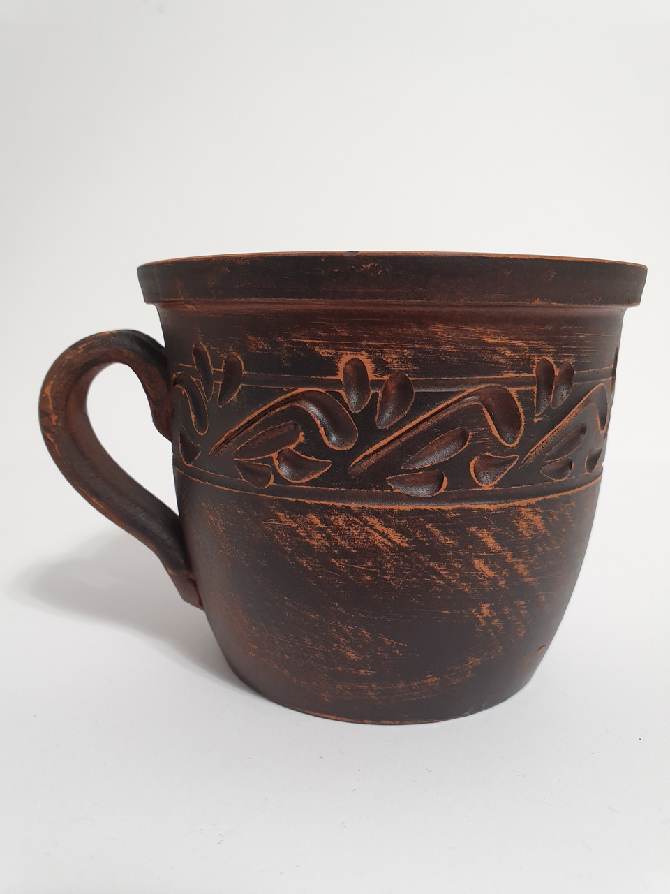 Чашка / глиняний кухоль для чаю, кави (із червоної глини 0,3 л, фото 1