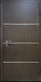 Вхідні двері метал Горизонталь Сублімація Венге + 3 молдинги/Венге вулиця