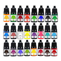 Барвники для епоксидної смоли світлопрозорі рідкі 24 кольора по 5 мл.