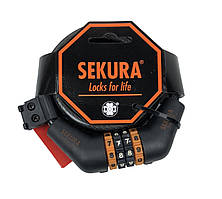 Велосипедний замок KB 205 number code Spiral Cable Lock 10 x 185 cm SEKURA