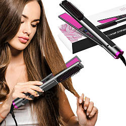 Керамічний випрямляч Hair Straightener 3в1 для укладання волосся / Щітка-гребінець для завивки локонів