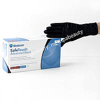 Нитриловые перчатки ТМ "Medicom" SafeTouch Black, размер XS, ЧЁРНЫЙ, 3.3 г., 100 шт.