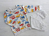 Пижама для мальчика с машинками красивая рост 110-128