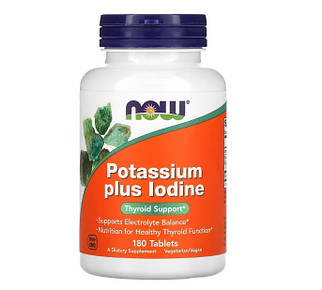 Йод та калій Now Foods Potassium Plus Iodine 180 таб.